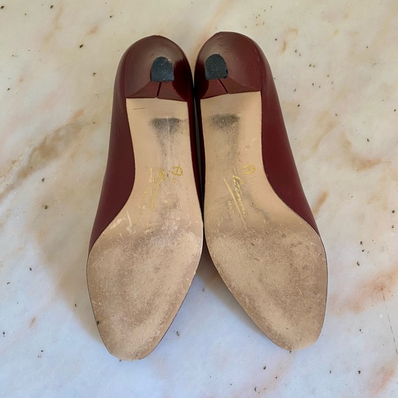 Vintage 1980s Etienne Aigner Maroon Leather Heels Size 5.5 Made In Italy - Picture 5 of 8